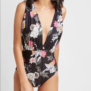 ModCloth crisscross floral one piece swimsuit